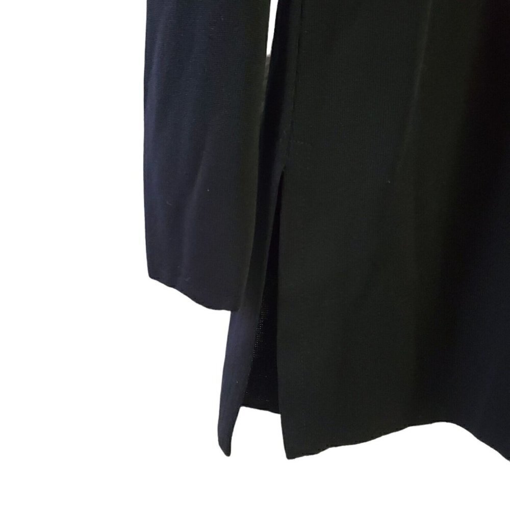 Exclusively Misook Cardigan XS Black Open Front Knit Acrylic Classic Pockets - Picture 7 of 10